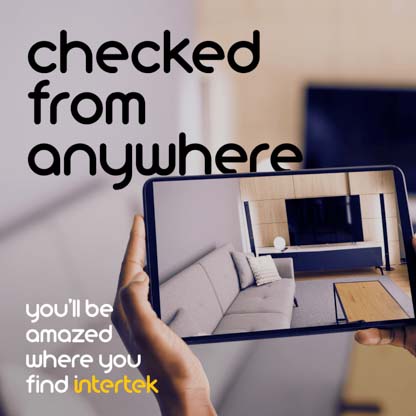 A person showing a hotel room via a tablet camera